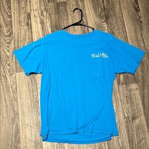 Vibrant Blue Short Sleeve Tee with Crew Neck